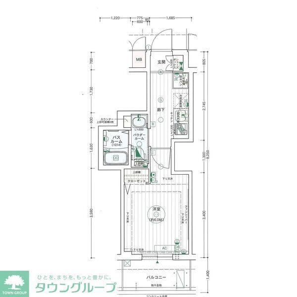 エステムコート名古屋泉プラチナムゲート(1K/12階)の間取り写真