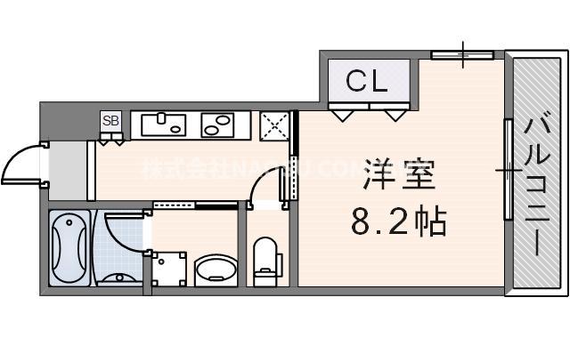 コスモ若江(1K/1階)の間取り写真