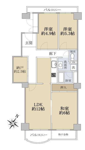 シーサイド真砂2号棟(3LDK/6階)の間取り写真