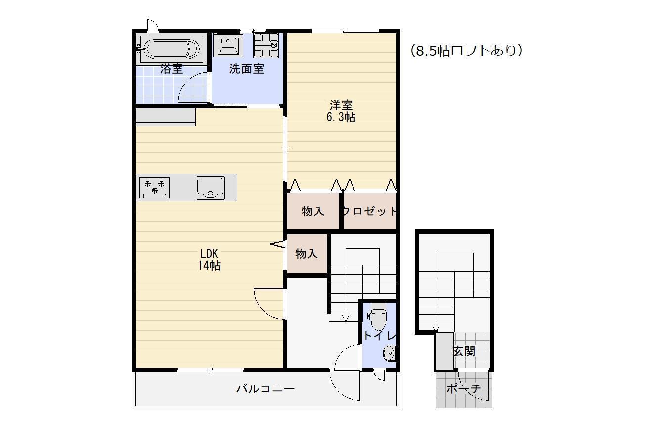 VILLAGRACE北日吉(1LDK/2階)の間取り写真