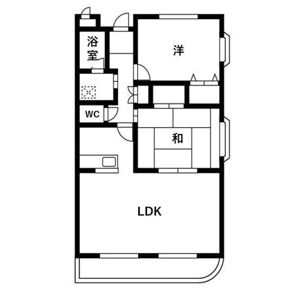 フォレスタ社が丘(2LDK/1階)の間取り写真