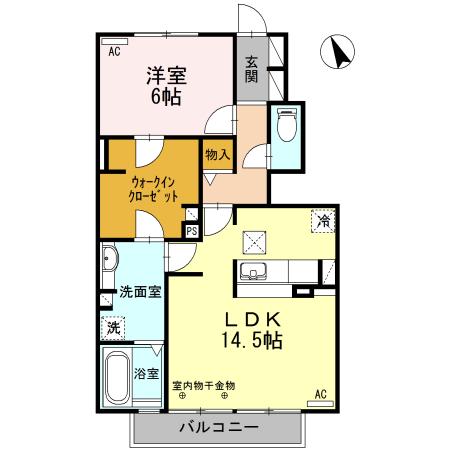 ＪＲ東海道本線 片浜駅 徒歩21分 2階建 築11年(1LDK/1階)の間取り写真