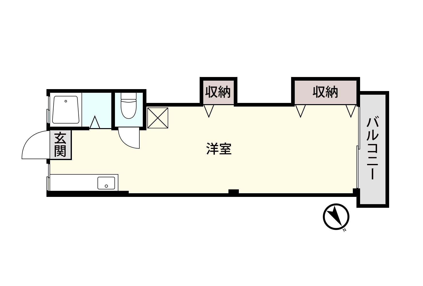 旭ヶ丘マンション(ワンルーム/3階)の間取り写真