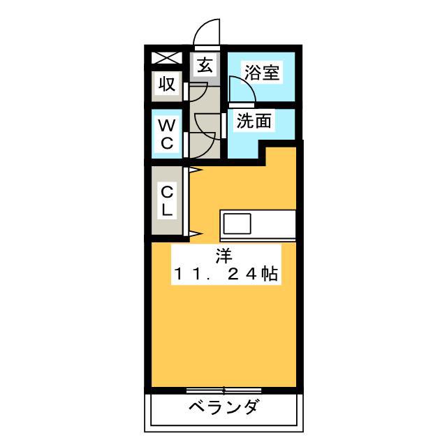 フォンターナプリモ(ワンルーム/3階)の間取り写真