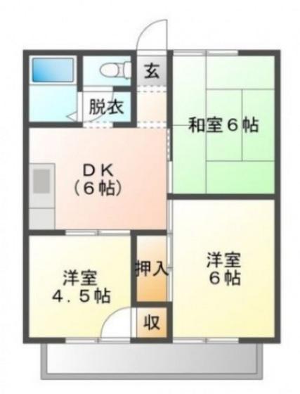 アークヒル晴海(3DK/1階)の間取り写真