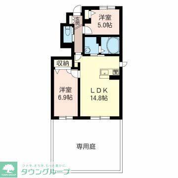 メゾン・ド・リアン S(2LDK/1階)の間取り写真