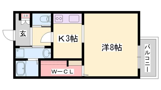 丸萬三番館(1K/2階)の間取り写真
