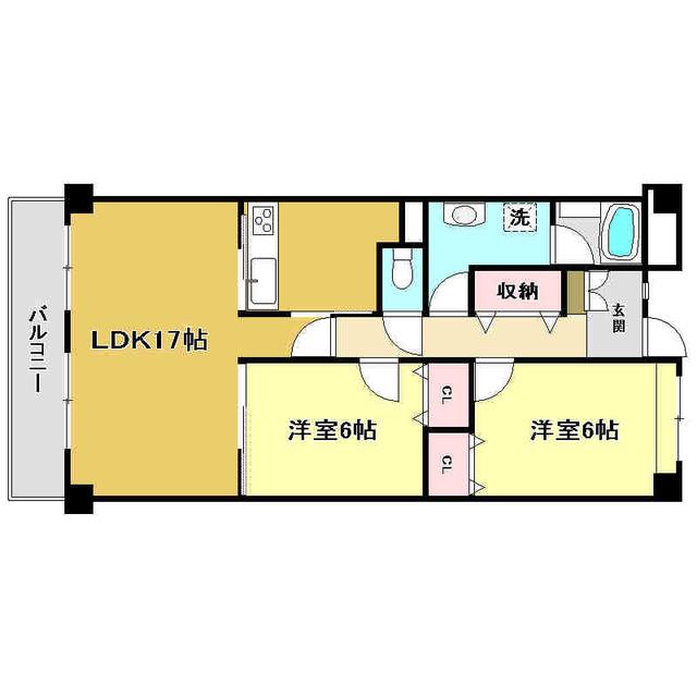 ラフィネ(2LDK/4階)の間取り写真