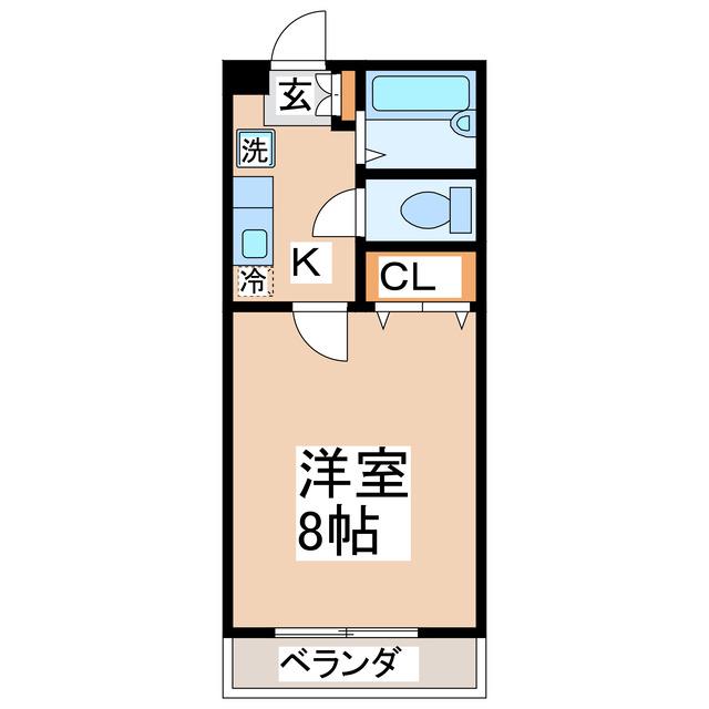 コーポアルメリア(1K/2階)の間取り写真