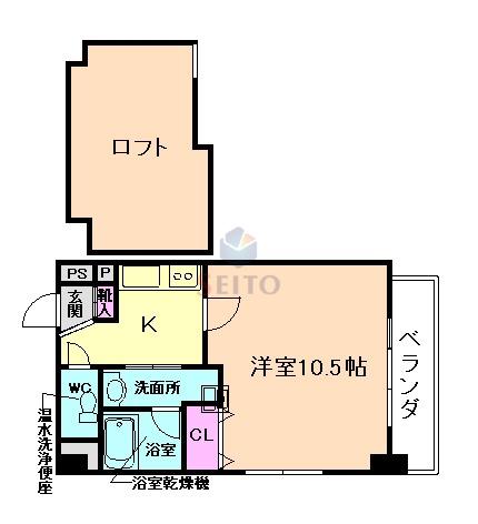 アドニスハイツ(1K/4階)の間取り写真