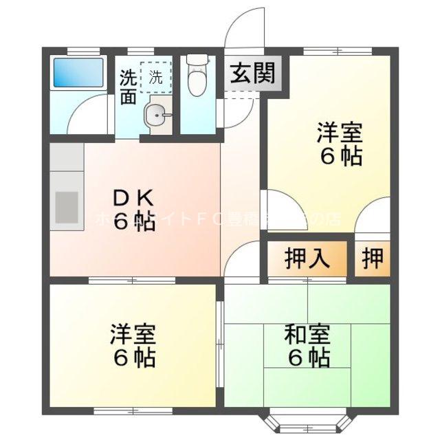 フォレスタTCI棟(3DK/1階)の間取り写真
