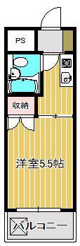 ハイタウン新丸子(1K/3階)の間取り写真