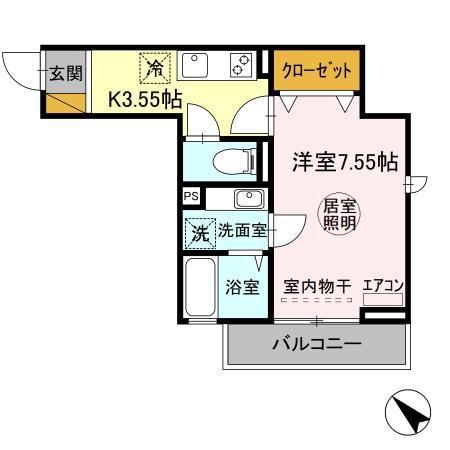 FORTUNEXI フォーチュンイレブン(ワンルーム/2階)の間取り写真