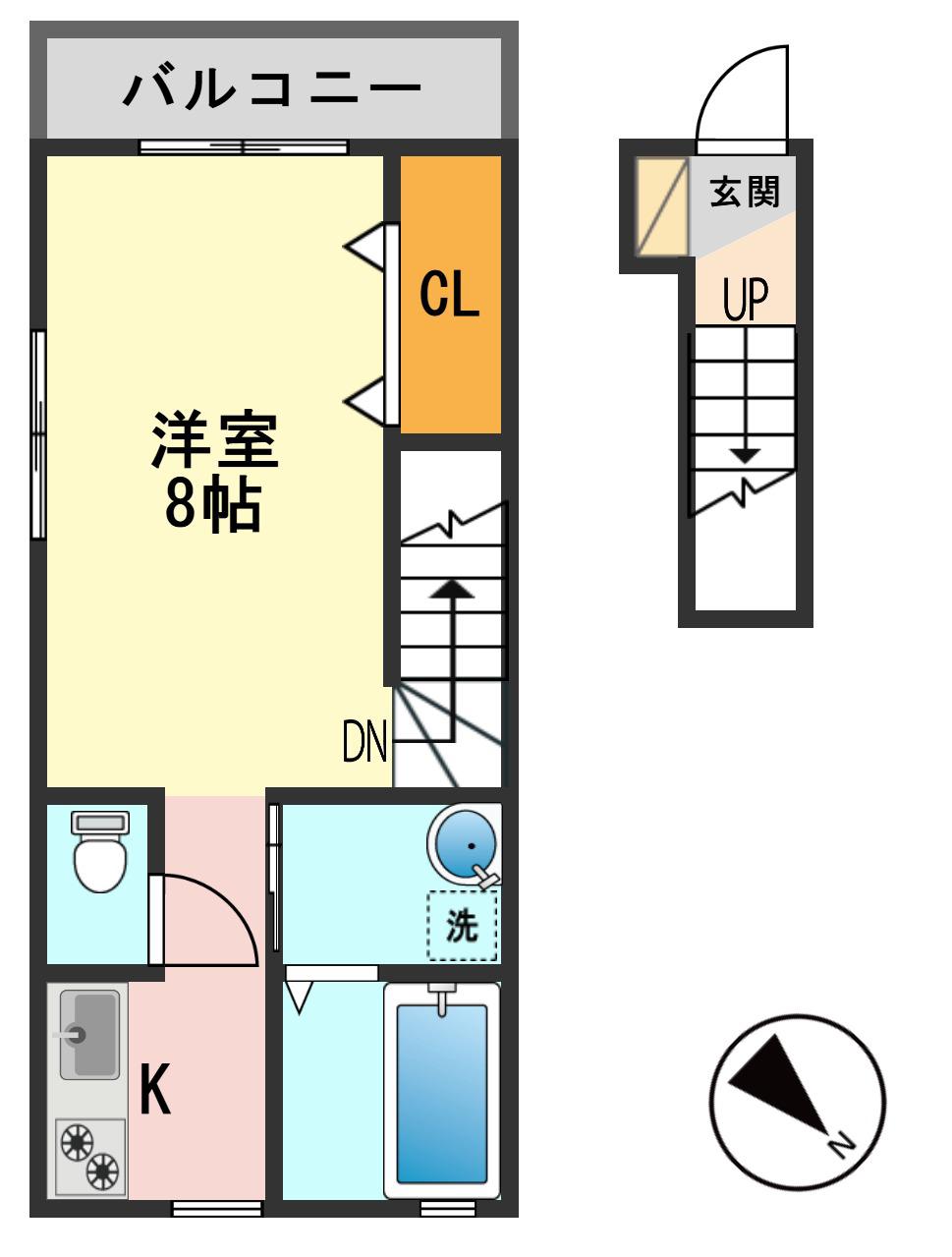 CASA BLU(1K/2階)の間取り写真