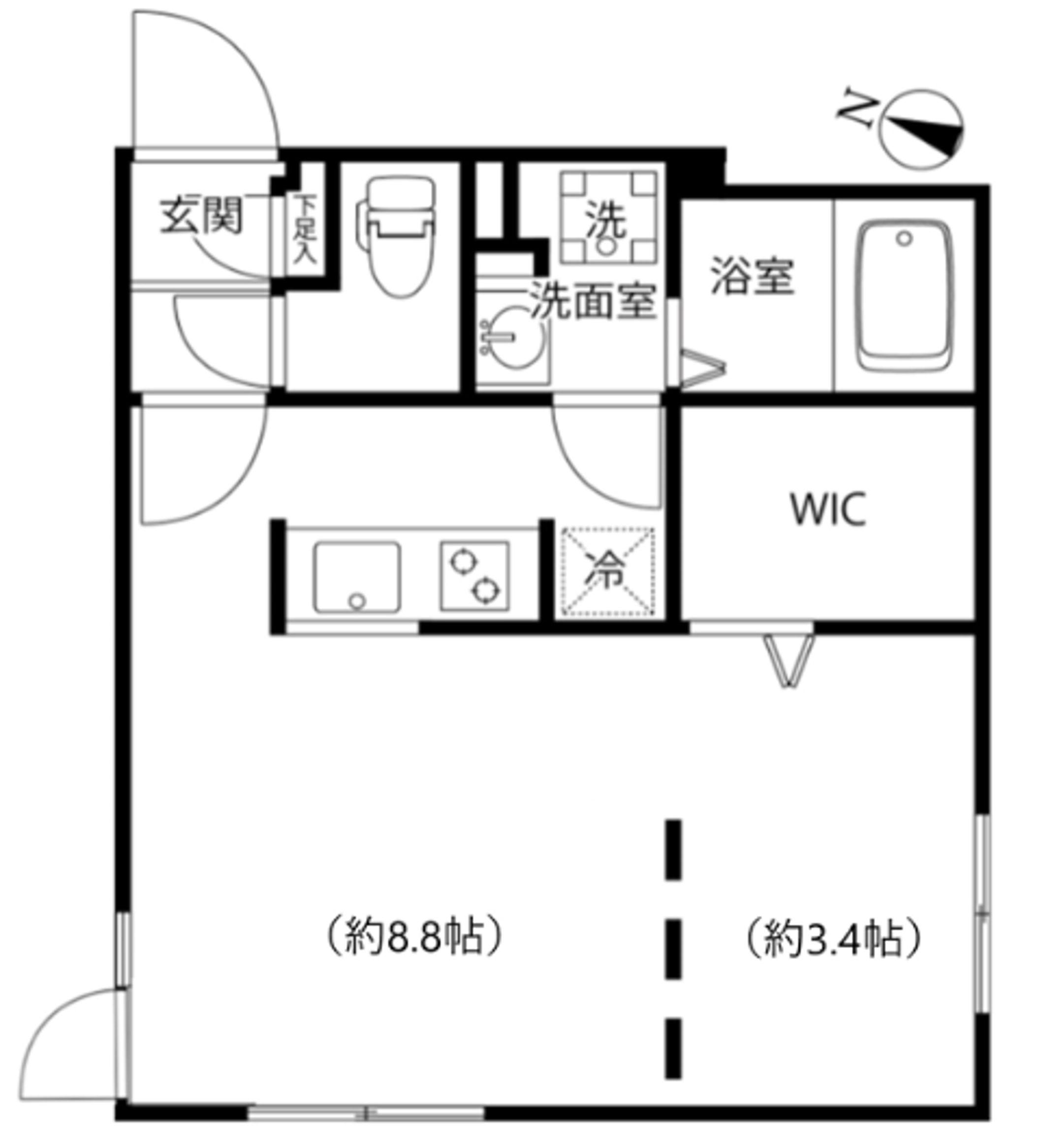 BRANCHE笹塚(ワンルーム/4階)の間取り写真