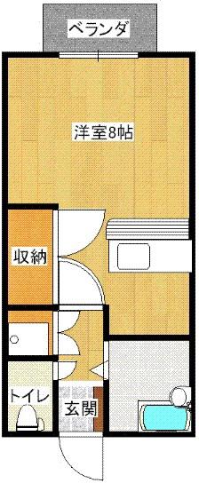 エレガンス古城(ワンルーム/2階)の間取り写真