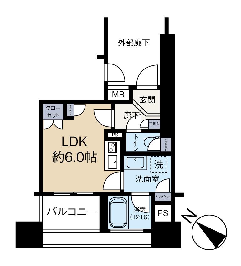 クレッセント東京ビュータワー(ワンルーム/12階)の間取り写真