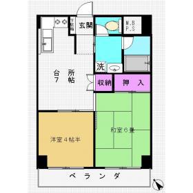 エミネンス市ヶ尾(2DK/4階)の間取り写真