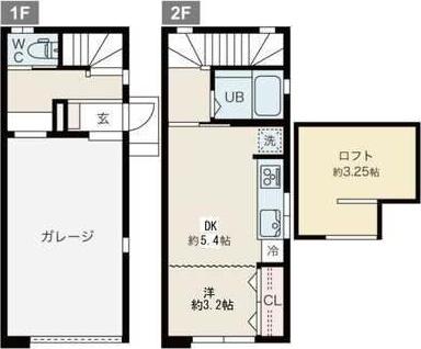 GARAGE KUNIMI BASE(1DK/2階)の間取り写真