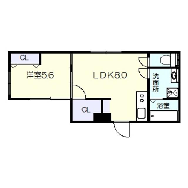 OAKS中百舌鳥(1LDK/4階)の間取り写真