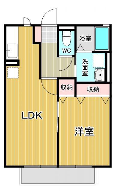 Kハイム(1LDK/1階)の間取り写真