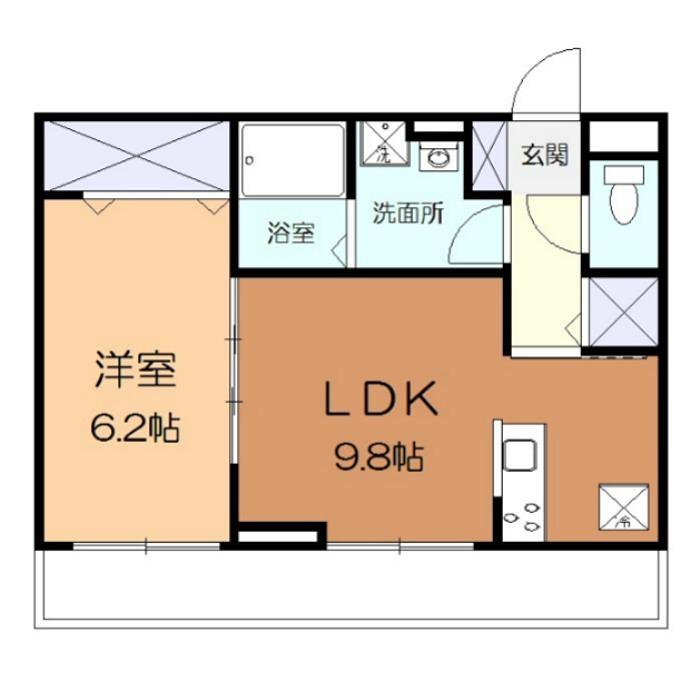 ヴェルコート(1LDK/1階)の間取り写真