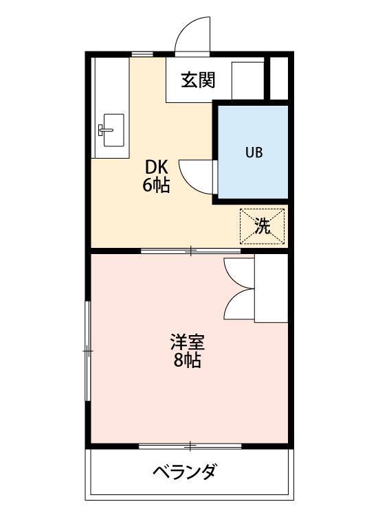マンション富士見台(1DK/2階)の間取り写真