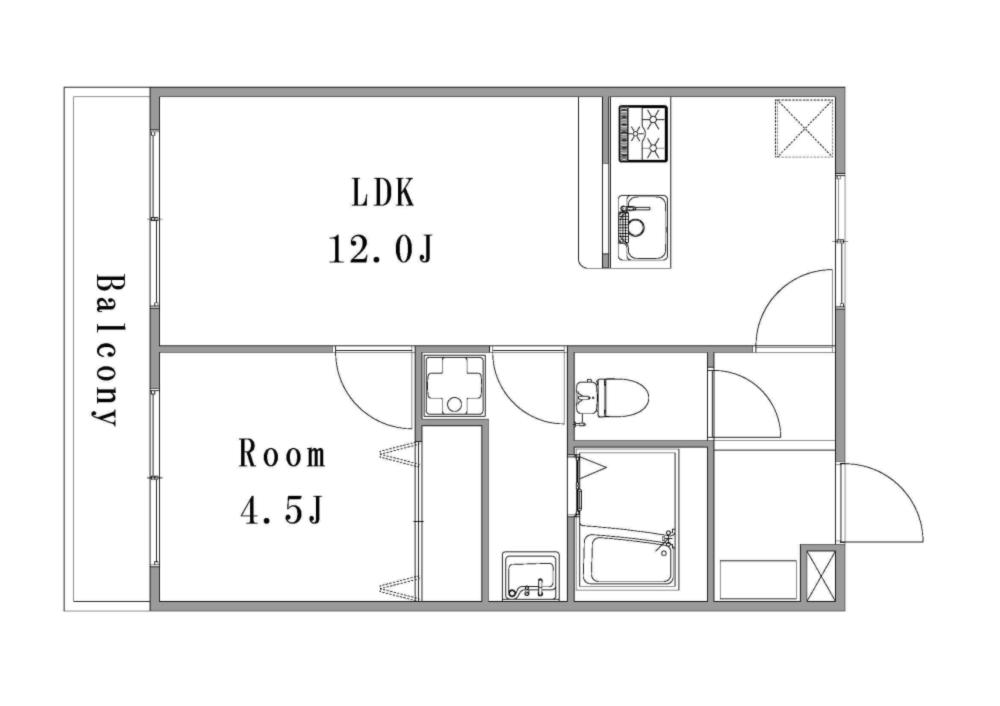 ハイツ禎紫園B(1LDK/2階)の間取り写真