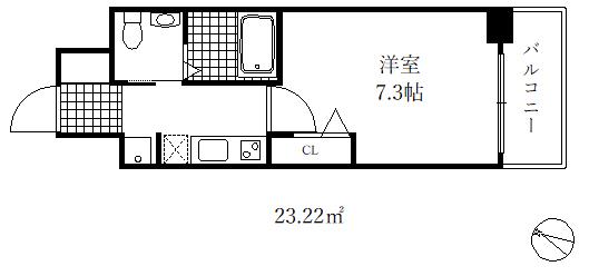 セレニテ神戸元町(1K/4階)の間取り写真