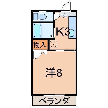 ラ・ポーム・ド・マンション(1K/3階)の間取り写真
