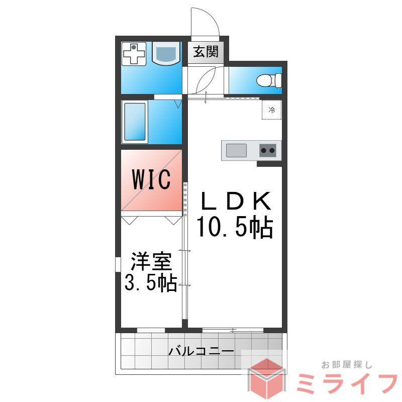 PLEASANT(1LDK/3階)の間取り写真