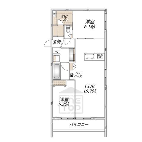 ヘーベルメゾン アトル(2LDK/2階)の間取り写真