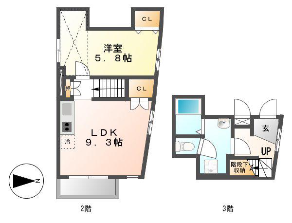CLOUD 9 名古屋駅前(1LDK/2階)の間取り写真