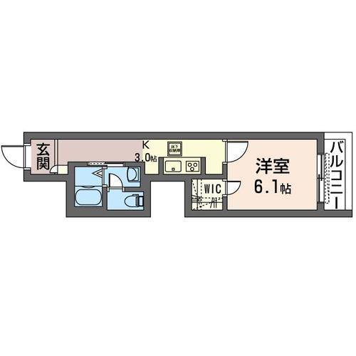 CHARITE FUJIYA(1K/2階)の間取り写真