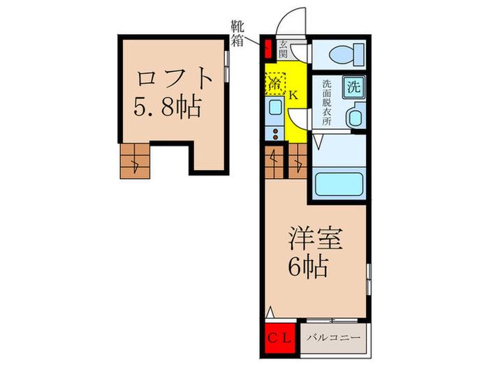 OASIS IKEDA(1K/1階)の間取り写真