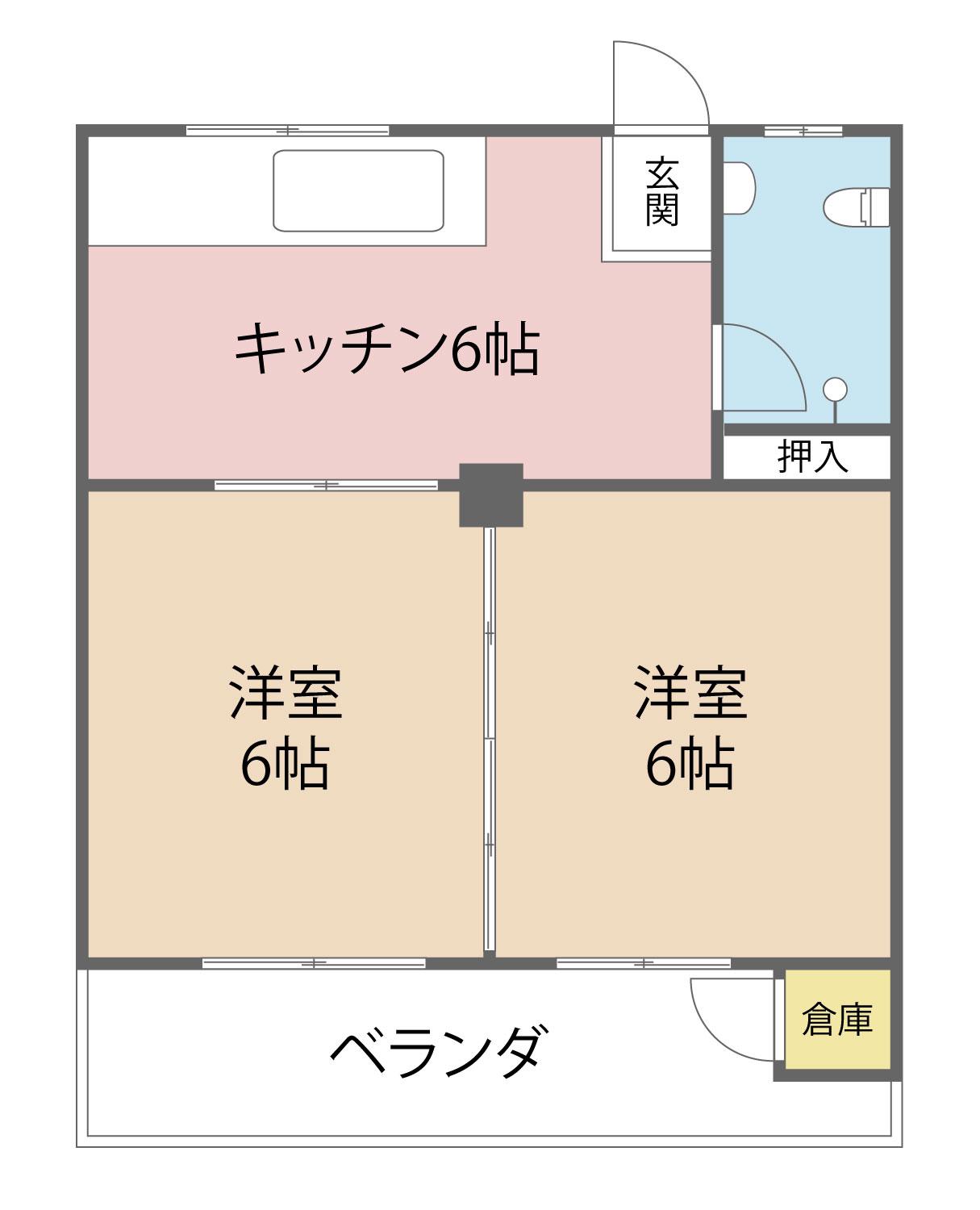 コーポオヤフソ(2DK/3階)の間取り写真