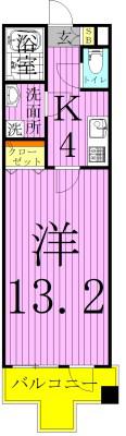 サンリット江北(1K/2階)の間取り写真