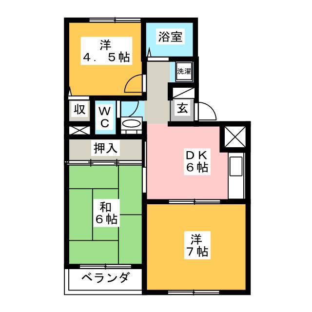 ヴァンベール大和田A(3DK/3階)の間取り写真