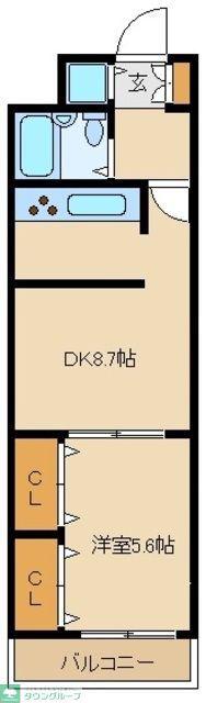 TOTETSU URAWA(1LDK/2階)の間取り写真