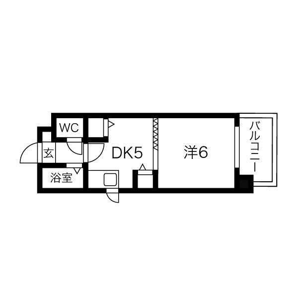 サポナール円山(1DK/6階)の間取り写真