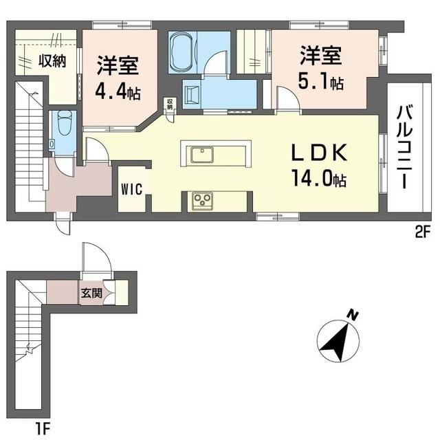 アエリス(2LDK/2階)の間取り写真