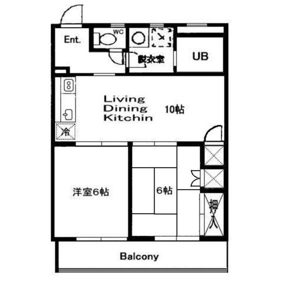 グランデメゾン大石(2LDK/2階)の間取り写真