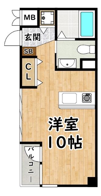 サンキャッスル田川(ワンルーム/4階)の間取り写真