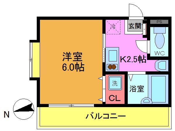 ハーモニー(1K/5階)の間取り写真