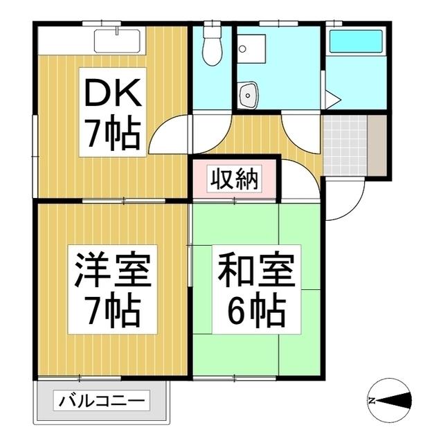 アップルパレス(2DK/2階)の間取り写真