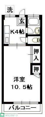 田中ビル(1K/3階)の間取り写真