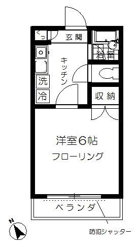 ハイツサワハタ(1K/1階)の間取り写真