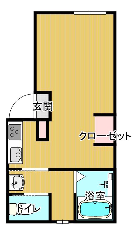 ヴェルファーレ竹迫(ワンルーム/1階)の間取り写真