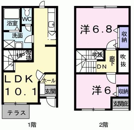 クレストール新明(2LDK/1階)の間取り写真