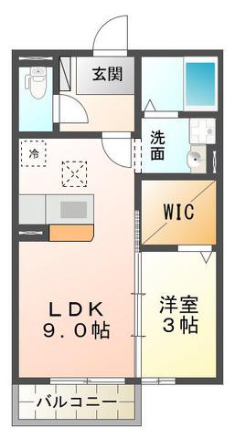 カモミール(1LDK/1階)の間取り写真